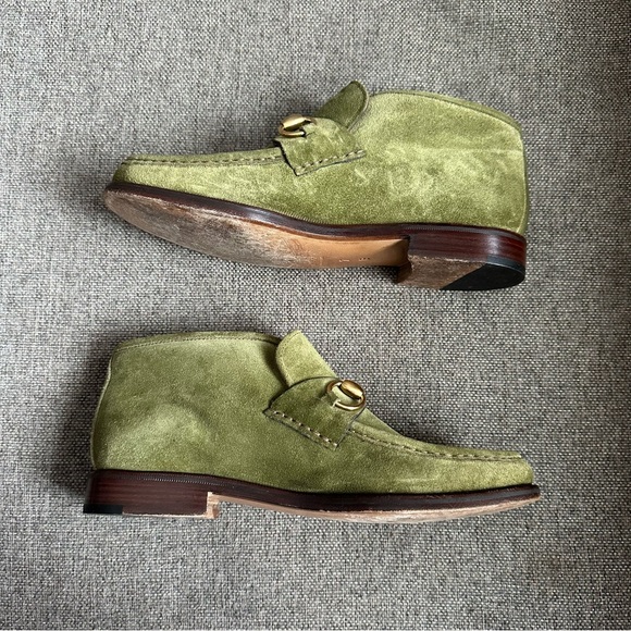Vintage Gucci green horsebit loafers/ankle boots - Picture 4 of 8